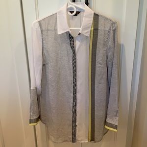 Sheer mixed media oversize blouse S